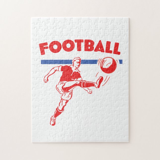 Vintage fotbollsspelare från 1950-talet pussel (Vertikal)