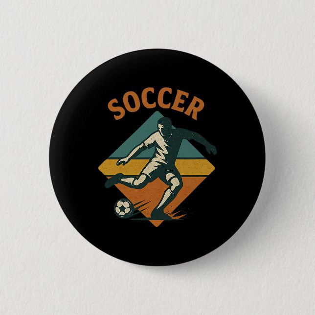 Vintage fotbollsspelare spark clic stil  knapp (Framsida)