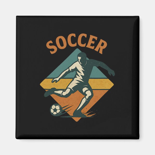 Vintage fotbollsspelare spark clic stil  magnet (Framsidan)