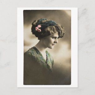 Vintage foto av dam från 1920-talet vykort