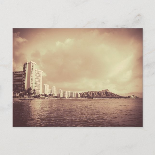 Vintage Foto av Hawaii Beach Vykort (Framsida)