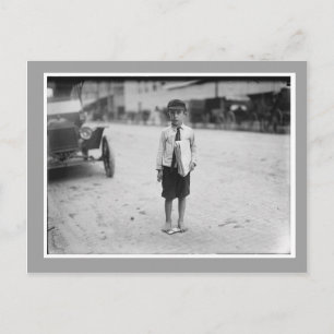 Vintage Foto av Newsboy Vykort