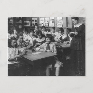 Vintage Foto av skolflickor Vykort