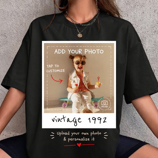 Vintage Foto Nostalgisk Födelsedag Anpassat År T Shirt (Skapare uppladdad)