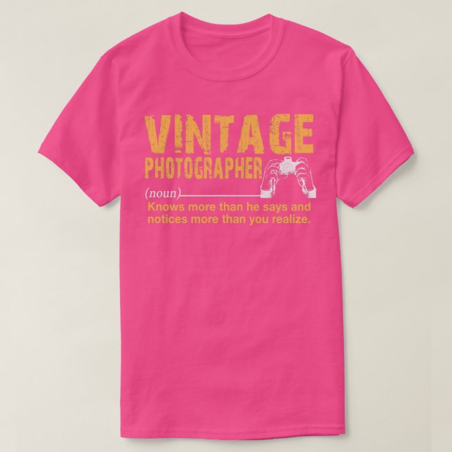 Vintage Fotograf T Shirt (Design framsida)