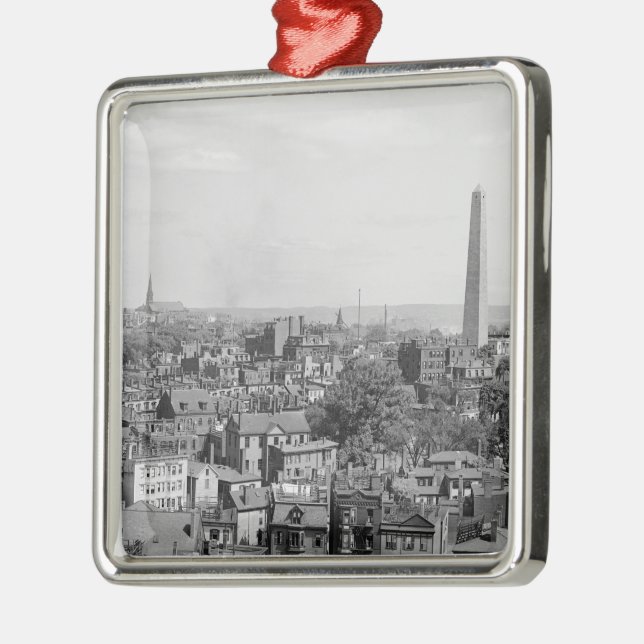 Vintage fotograferar av Charlestown Massachusetts Julgransprydnad Metall (Vänster)