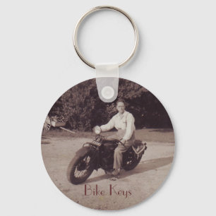 Vintage fotograferar motorcykelnovelty Keychain Nyckelring