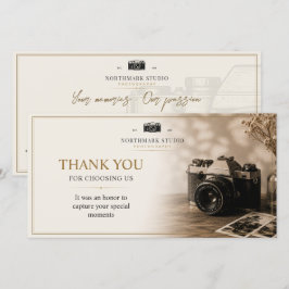 Vintage Fotografering Varumärke | Elegant Studio Tack Kort