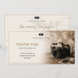 Vintage Fotografering Varumärke | Elegant Studio Tack Kort