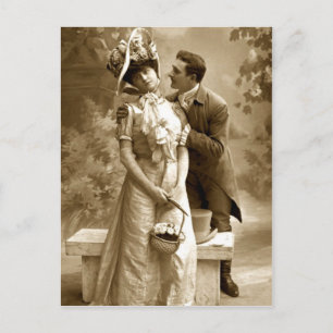 Vintage fotografi 2 älskare vykort