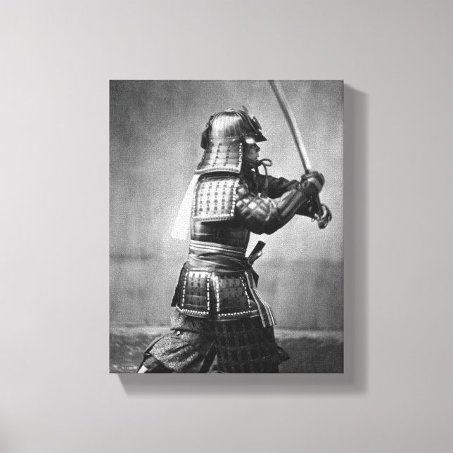 Vintage Fotografi av Samurai c. 1860 Canvastryck (Framsida)