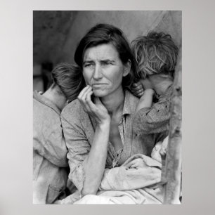 Vintage Fotografi över migrerande Mor Poster