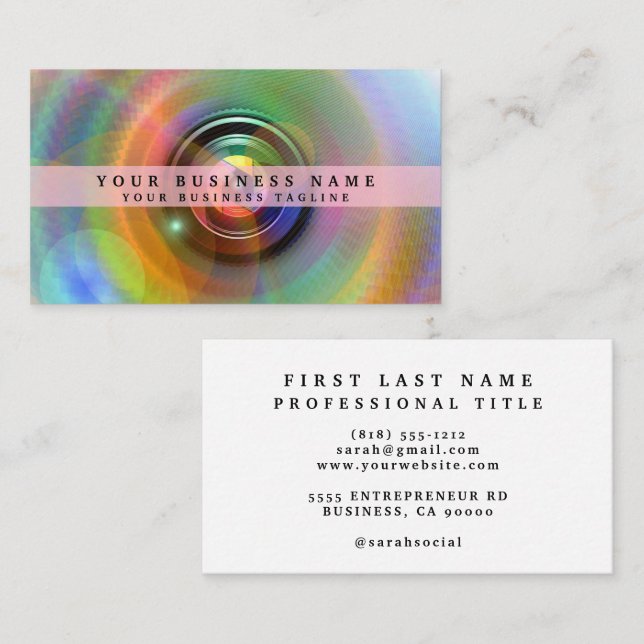 Vintage Fotografikamera Visitkort (Fram/baksida)