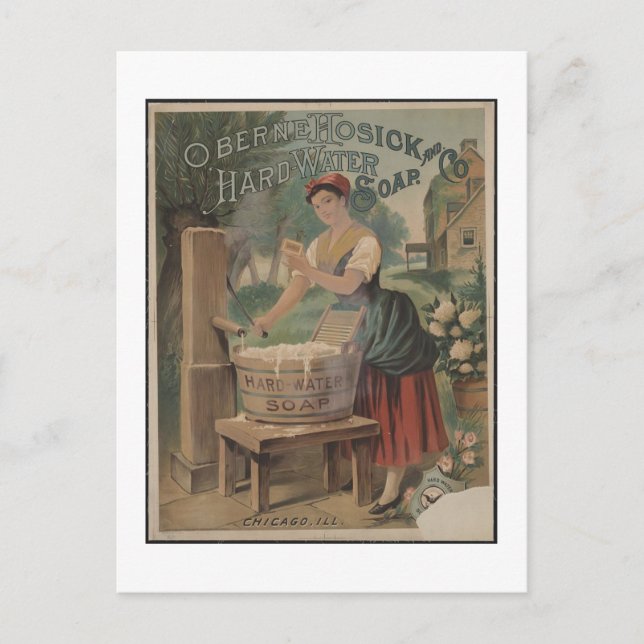 Vintage Fotografiskt vykort med hård Vatten-soap (Framsida)