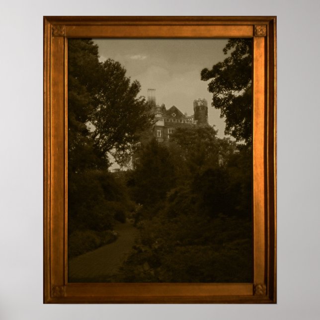 Vintage fotograftal kastell falsk ram spökhus rekv poster (Framsidan)