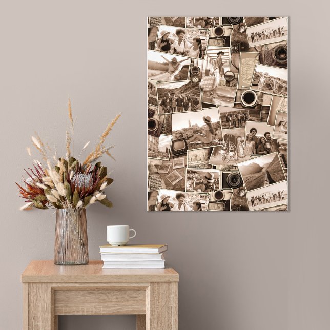 Vintage Fotography Collage Sepia ID1066 Fototryck (Skapare uppladdad)