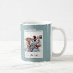 Vintage fotokollage typografi modern elegant co kaffemugg<br><div class="desc">Trendigets vintage återställer fototypografi av modern telefonfodral för enkel snyggt. Den blå bakgrunden färg kan ändras.</div>