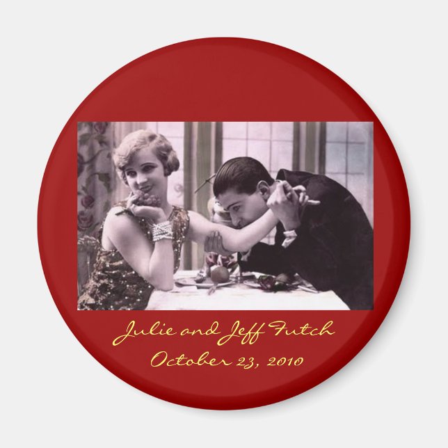 vintage fotot bröllop magnet (Framsidan)