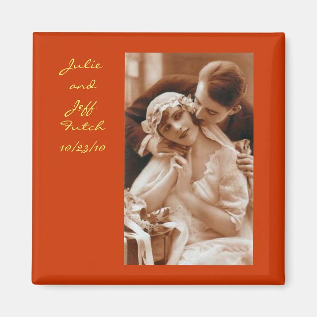 vintage fotot bröllop magnet (Framsidan)