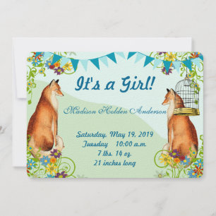 Vintage Fox Bunting Garden Flicka meddelande
