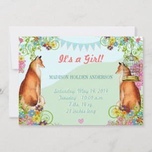 Vintage Fox Bunting Garden Flicka meddelande