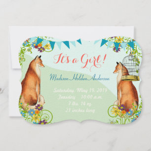 Vintage Fox Bunting Garden Flicka meddelande