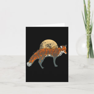 Vintage Fox Fox Fall Träd Fräx Kort
