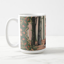 Vintage Fox i Skogen naturnära konst Kaffemugg