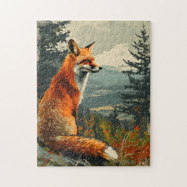 Vintage Fox: Timless Wildlife Charm Pussel (Vertikal)