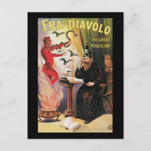 Vintage Fra Diavolo Den Store Magikern Affisch Vykort