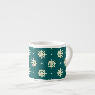 Vintage Frakt Hjul Mönster Espressomugg