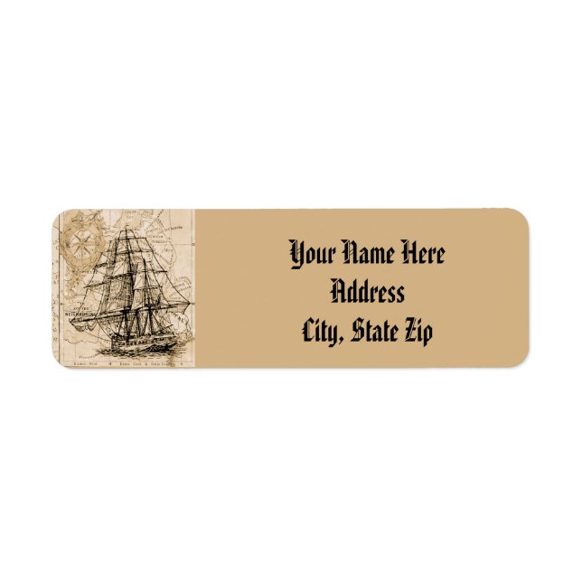 Vintage Frakt Karta Returadress Returadress Etikett (Framsidan)