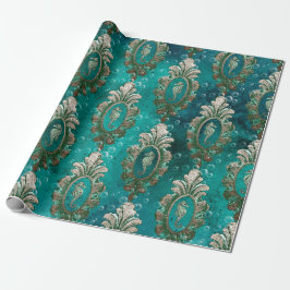 Vintage Framade vildhästar på Ljust grönt Presentpapper