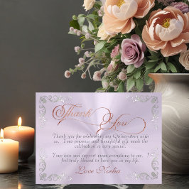 Vintage Frame & Tiara Lavender Quinceanera Tack Kort