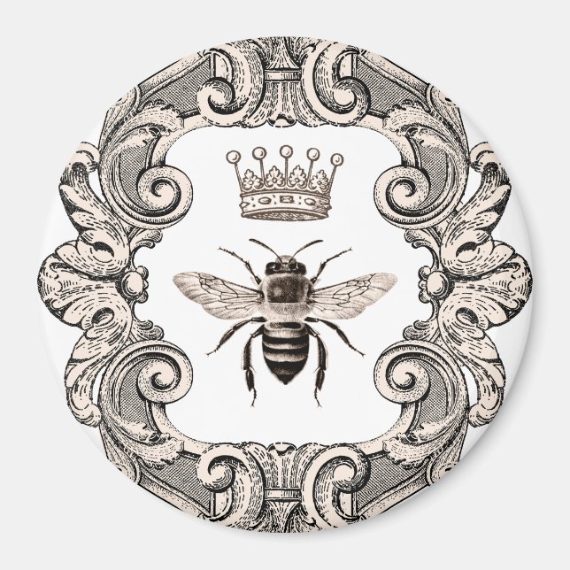 Vintage Framed Queen Bee Magnet (Framsidan)
