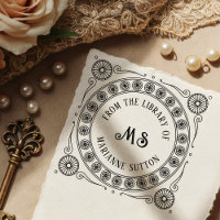 Vintage "Från Bibliotek av" monogrambokskylt