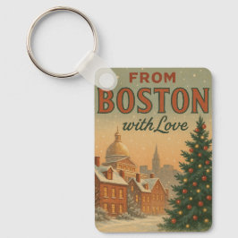 Vintage Från Boston Med Kärlek Jul Nyckelring