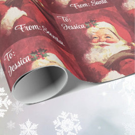 Vintage från jultomten i Namn Presentpapper