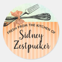 vintage från klisterlappens kök runt klistermärke