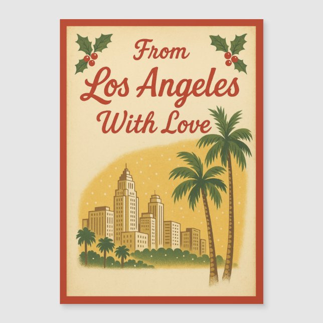 Vintage från Los Angeles med Kärlek Magnetic Card (Framsida)