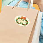 Vintage från mig till julgåva ovalt klistermärke<br><div class="desc">Vintage A Bright jul Gift-etiketter Från mig till dig Märkre Stickers pack,  variant 3</div>