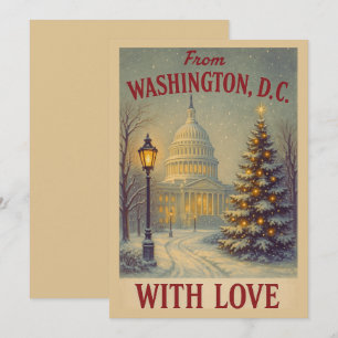 Vintage från Washington, DC med Kärlek jul Julkort