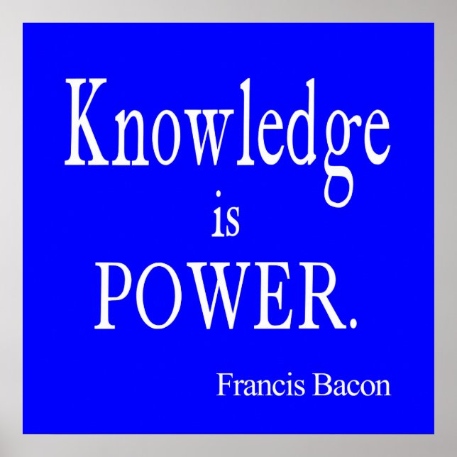 Vintage Francis Bacon Knowledge är Power Quote Poster (Framsidan)