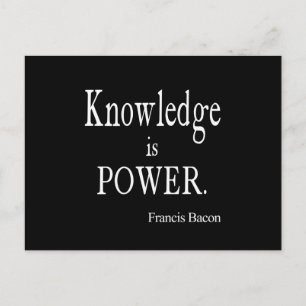 Vintage Francis Bacon Knowledge är Power Quote Vykort