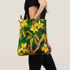 Vintage Frangipani Tote Bag Tygkasse