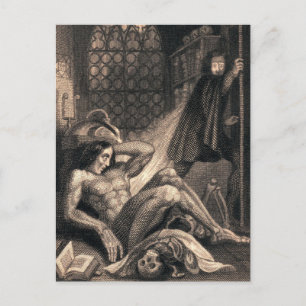 Vintage Frankenstein Art Vykort
