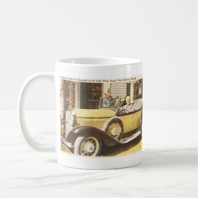 vintage Franklin D. Roosevelt Cars GEORGIA Kaffemugg (Vänster)