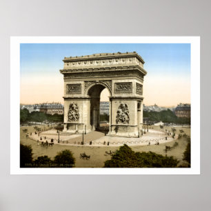 Vintage Frankrike, Arc de Triomphe monument Paris Poster