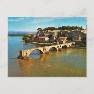 Vintage Frankrike, Avignon; bruten bro Vykort