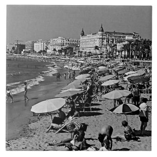 Vintage Frankrike Cannes, stranden Kakelplatta